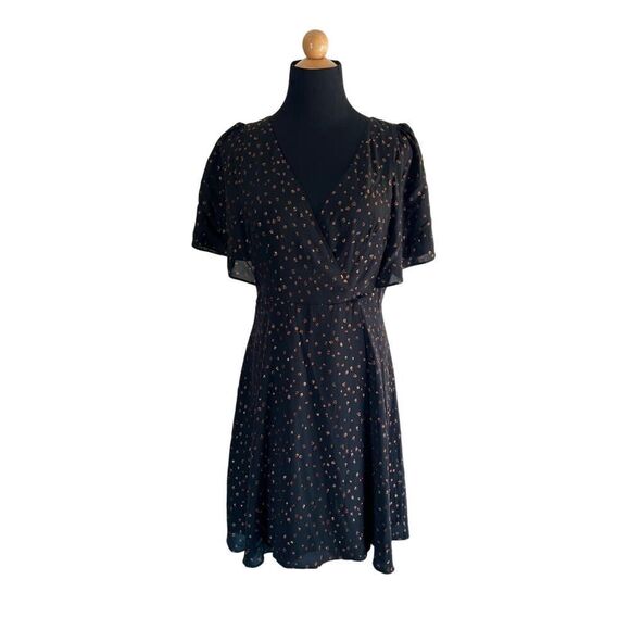 MADEWELL Cape-Sleeve Mini Dress in Metallic Dots Item AF239 Size 4 MSRP$ 148 - Picture 5 of 11